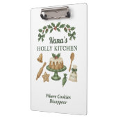 Nana’s Holly Kitchen — Personalized Holiday Clipbo Klembord (Links)