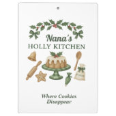 Nana’s Holly Kitchen — Personalized Holiday Clipbo Klembord (Achterkant)