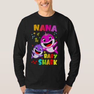 Nana Shark Birthday Nana Shark Family Moeder Da T-shirt