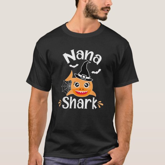 Nana Shark Funny Halloween Nana Grandma T-shirt (Voorkant)