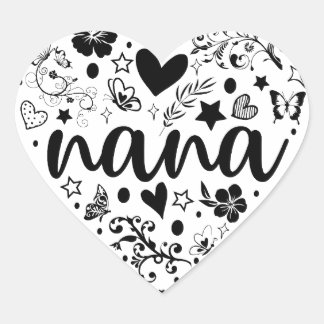 Nana Stickers, Nana Heart, Nana Sticker, Grandma Hart Sticker