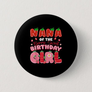 Nana van de Berry Sweet Verjaardag Meisje Aardbei Ronde Button 5,7 Cm