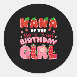 Nana van de Berry Sweet Verjaardag Meisje Aardbei  Ronde Sticker