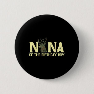 Nana van de verjaardag jongen herten jager camoufl ronde button 5,7 cm