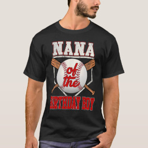 Nana van de Verjaardags Jongen Honkbal Familie Hon T-shirt