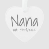 Nana Vastgestelde datum Acrylversiering Ornament (achterkant)