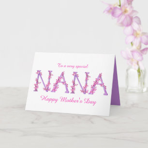 Nana watercolor Orchid custom Mothers day Kaart