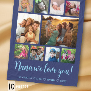 Nana We Love You Kleinkinderen 10 Foto Collage Bla Fleece Deken