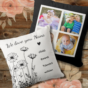 Nana We Love You Kleinkinderen 4 Foto Collage Bloe Kussen