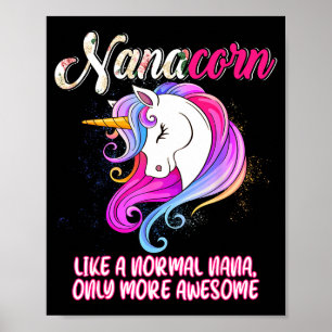 Nanacorn fijne moederdag eenhoornliefhebber trots poster