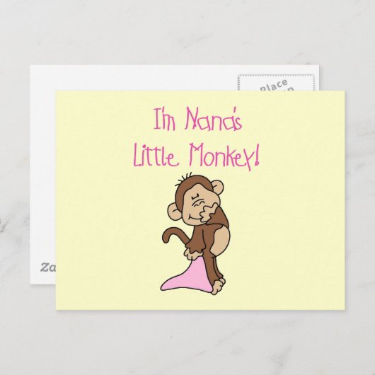 Nana's aap - Roze T-shirts en cadeautjes Briefkaart (Voorkant / Achterkant)