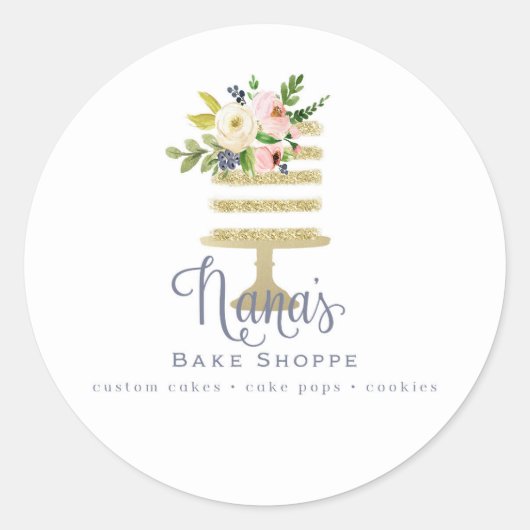 Nana's Bake Shoppe Ronde Sticker (Voorkant)