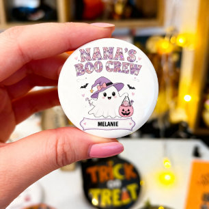 Nana's Boo Crew 1 naam kleinkind Halloween geest Ronde Button 3,2 Cm
