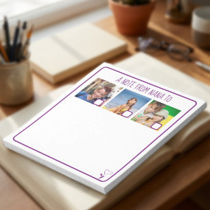 Nana's briefje aan kleinkinderen 3 foto checkbox notitieblok