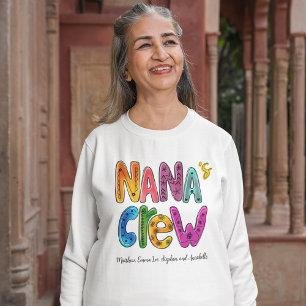 Nana's Crew Typography Custom Monogram Trui