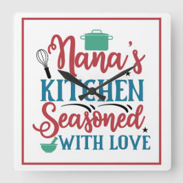 Nana's Keuken Doorspekt met Liefde Vierkante Klok