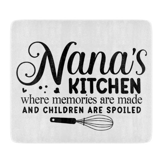 Nana's keuken glas snijplank (Voorkant)