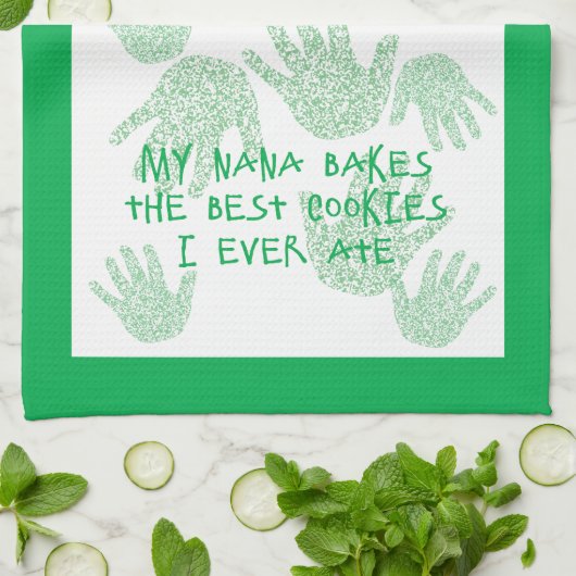 Nana's keuken Groene oma-cadeau Theedoek (Gevouwen)