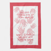 Nana's keuken Rood Grootmoeder cadeau Theedoek (Verticaal)