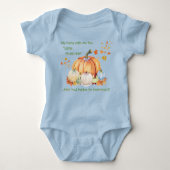 Nana's Little Plump·kin Grappig Quote Blauwe Pompo Romper (Voorkant)