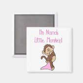 Nana's Monkey - Roze T-shirts en geschenken Magneet (Voorkant / Achterkant)