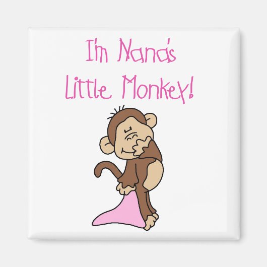 Nana's Monkey - Roze T-shirts en geschenken Magneet (Voorkant)