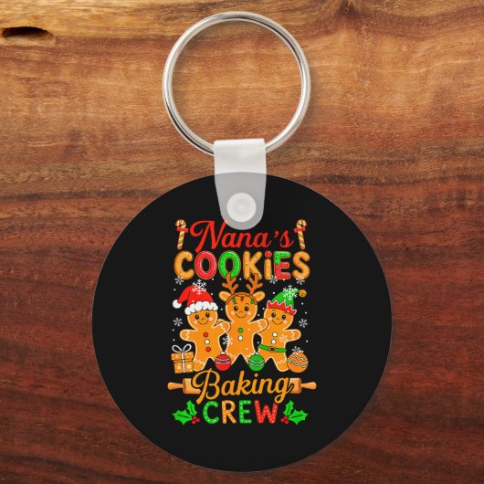 Nana's Xmas Cookie Baking Crew Funny Baker Gingerb Sleutelhanger (Voorkant)