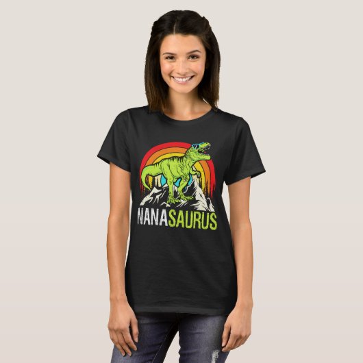 Nanasaurus Dinosaur T Rex Nana Saurus Oma T-shirt (Voorkant volledig)