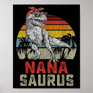Nanasaurus T Rex Dinosaur Nana Saurus Familie Matc Poster