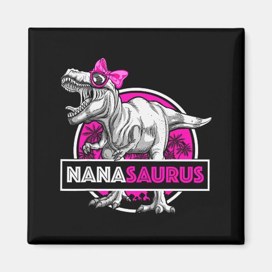 Nanasaurus T-rex Matching Funny Grandma Saurus Din Magneet (Voorkant)