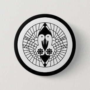 Nanbu kraanvogel ronde button 5,7 cm