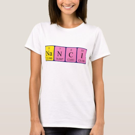 Nanci Periodic Table naam shirt (Voorkant)