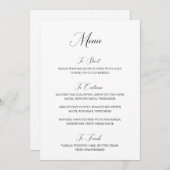 Nancy Black en White Modern Wedding Menu (Voorkant / Achterkant)