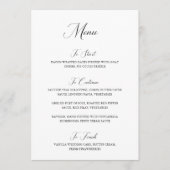 Nancy Black en White Modern Wedding Menu (Voorkant)