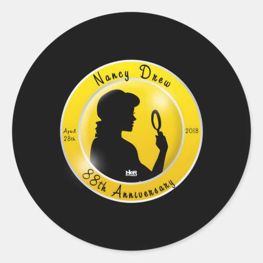 Nancy Drew 88e Jubileum Ronde Sticker (Voorkant)