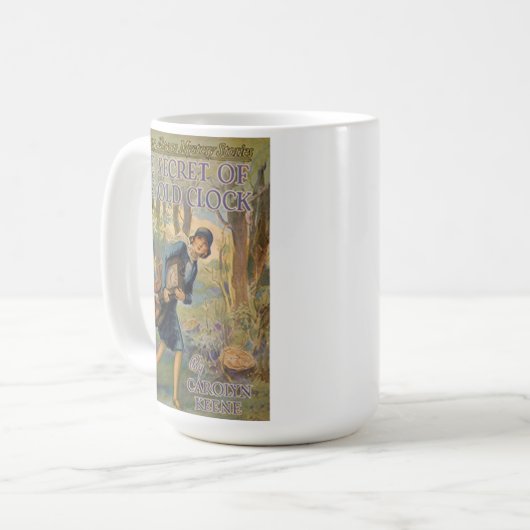 Nancy Drew  mystery book vertelt over mok (Voorkant links)