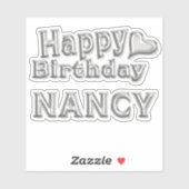 Nancy Happy Birthday silver Aufkleber Sticker (Vel)