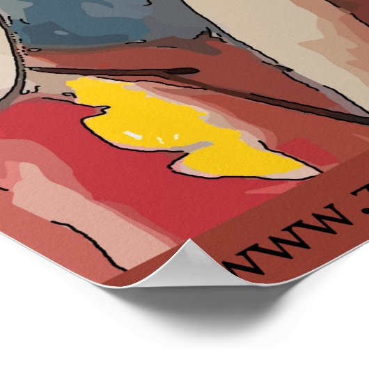 Nancy In Red Chair, ajouter du texte, Poster (Coin)