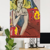 Nancy In Red Chair, ajouter du texte, Poster (Bureau à domicile)