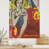 Nancy In Red Stoel, BEDANKT, voeg tekst Poster toe (Keuken)