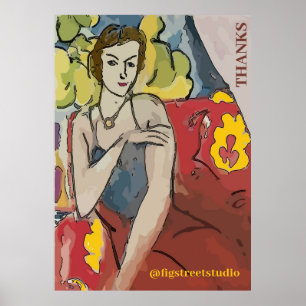 Nancy In Red Stoel, BEDANKT, voeg tekst Poster toe