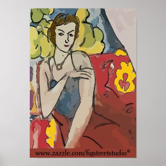 Nancy In Red Stoel, voeg tekst toe, Poster (Voorkant)