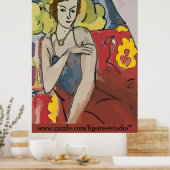 Nancy In Red Stoel, voeg tekst toe, Poster (Keuken)