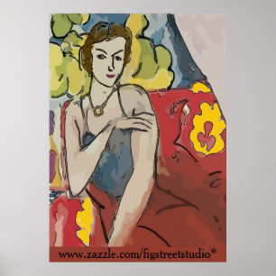 Nancy In Red Stoel, voeg tekst toe, Poster