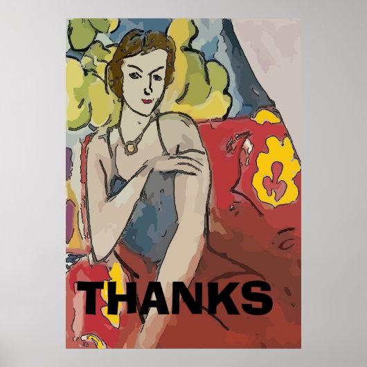 Nancy In Red Stoel, voeg tekst toe Poster (Voorkant)