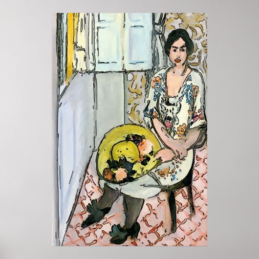 Nancy in voorzitter bij condo, matisse stijl poster (Voorkant)