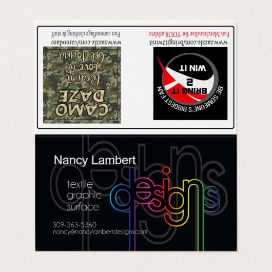 Nancy Lambert Design Custom Folded Visitekaartjes (Buitenkant ongevouwen)