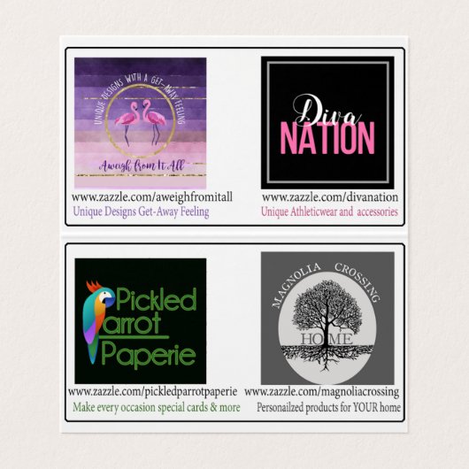 Nancy Lambert Design Custom Folded Visitekaartjes (Binnenkant ongevouwen)