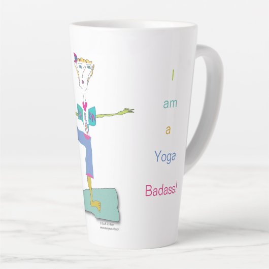 'Nancy Loo' Yoga Latte Mug (Angle droit)