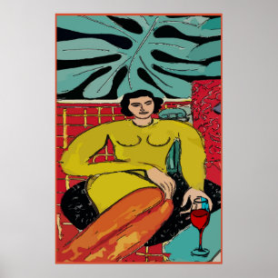 Nancy met Poster van wijn en van varkens